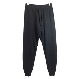 Allude Cashmere Jogger Sweatpants Womens Large Black Pull On Quiet Luxury Comfy